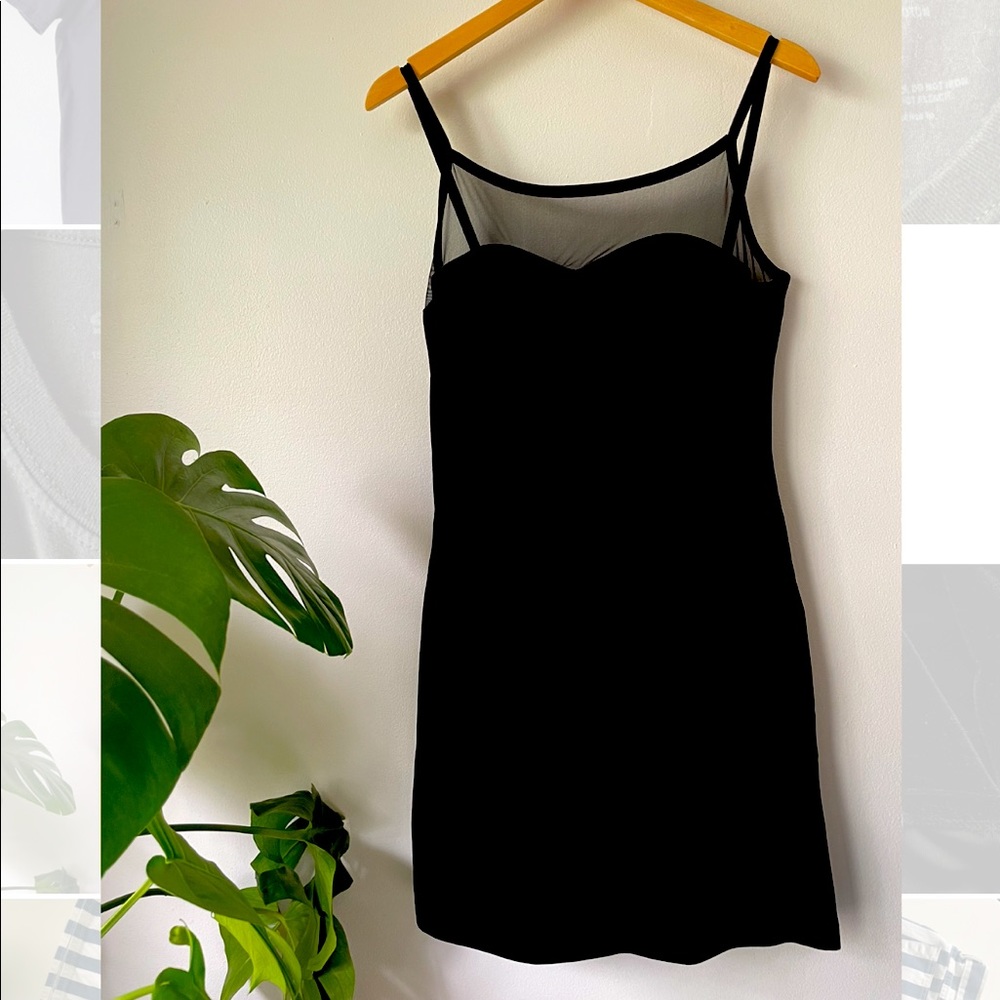 Y2K no boundaries black velvet and mesh cocktail dress